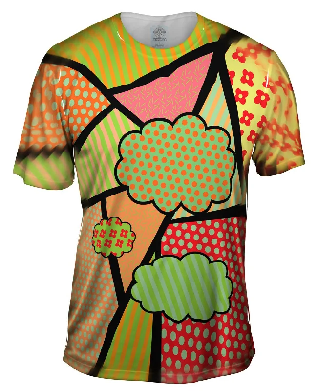 Men's short - sleeve linen t - shirts for summer beach outingsClouds on Pink and Orange
