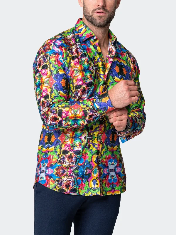 Men's v - neck muscle t - shirts for a body - building aestheticFibonacci AcidSkull Multi