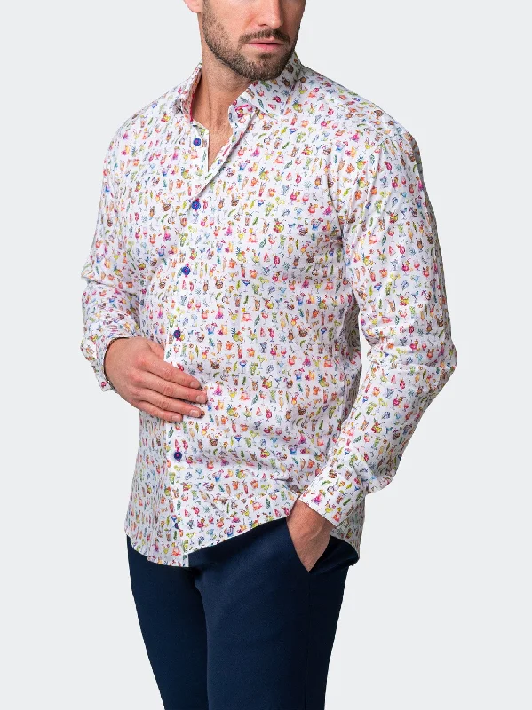 Men's short - sleeve linen t - shirts for summer beach outingsFibonacci Tomy Multi