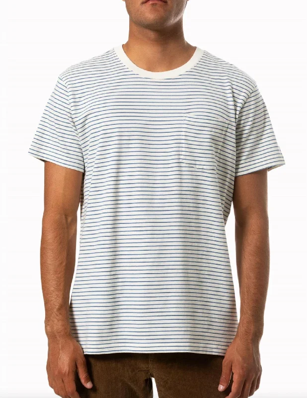 Men's organic cotton crew - neck t - shirts for everyday comfortFinley Pocket Tee In Blue/white