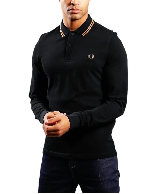 Men's tie - dye t - shirts with a bohemian styleFleeceback Pique Shirt In Black