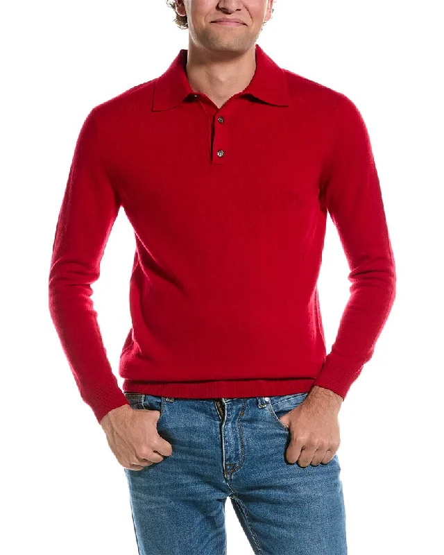 Men's v - neck muscle t - shirts for a body - building aestheticForte Polo Cashmere Sweater