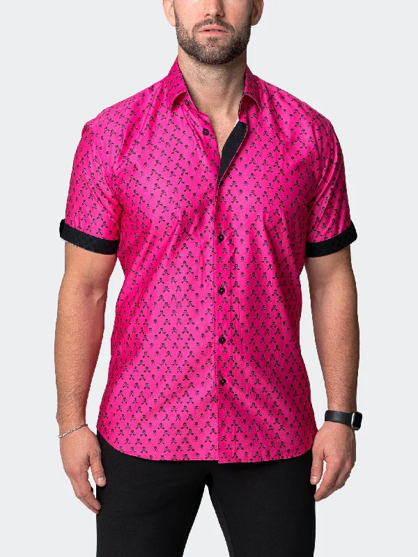 Men's mock - neck t - shirts with a modern and sleek styleGalileo SkullFuschia Pink