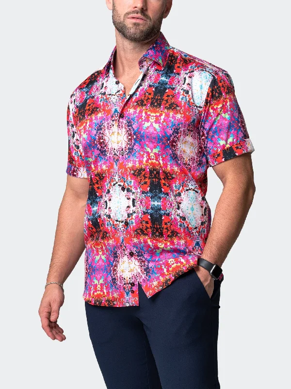 Men's button - front t - shirts with a unique artistic printGalileo Verve Red