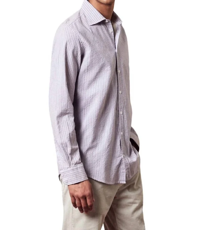 Men's lightweight performance t - shirts for running marathonsGenova Shirt In Calce Purple Stripe