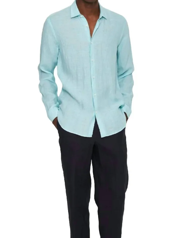 Men's tie - dye t - shirts with a bohemian styleGiles Stitched Ii Shirt In Light Sky Pool