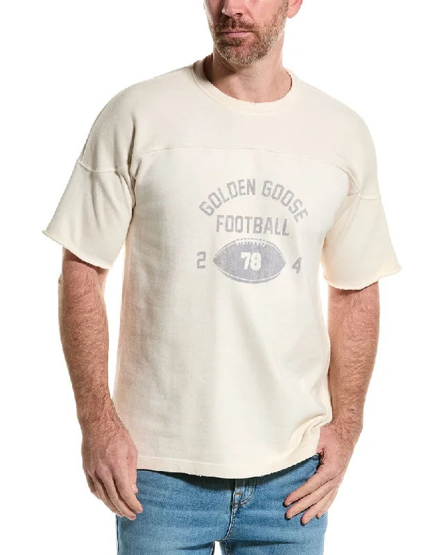 Men's polo t - shirts with a contrast collar for a preppy lookGolden Goose Logo Printed T-Shirt