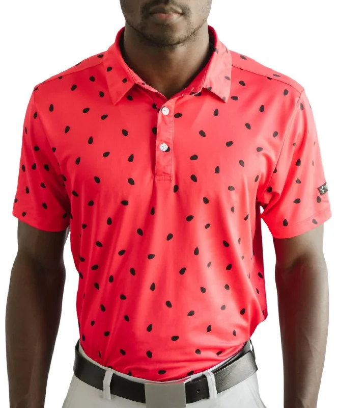 Men's antimicrobial t - shirts for odor - free freshness during travelGolf Polo In Summer Watermelon