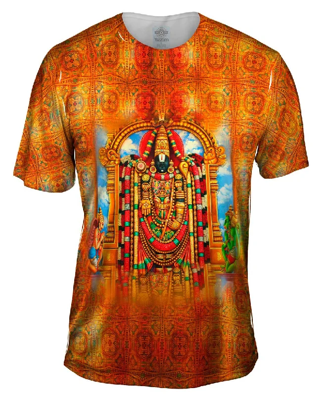 Men's smart - casual checkered t - shirts for semi - formal occasionsIndia Hindu - "Temple Deity" Men's smart - casual checkered t - shirts for semi - formal occasionsIndia Hindu - "Temple Deity"