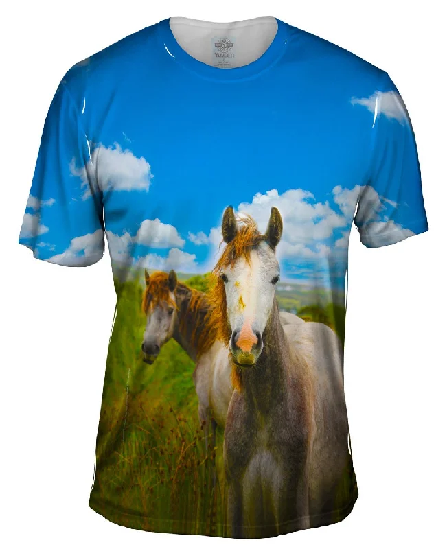 Men's printed Hawaiian t - shirts for tropical vacationsIreland Horse