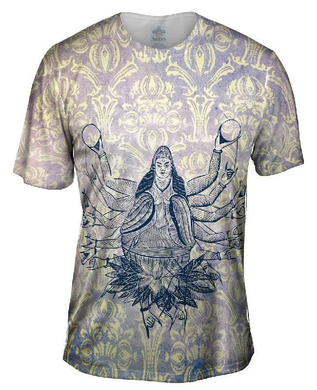 Men's organic cotton crew - neck t - shirts for everyday comfortJapan - "The Thousand Handed Quan Yin" Men's organic cotton crew - neck t - shirts for everyday comfortJapan - "The Thousand Handed Quan Yin"