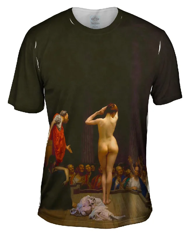 Men's thermal t - shirts with a high - neck design for cold weatherJean-Leon Gerome - "A Roman Slave Market" (1884) Men's thermal t - shirts with a high - neck design for cold weatherJean-Leon Gerome - "A Roman Slave Market" (1884)