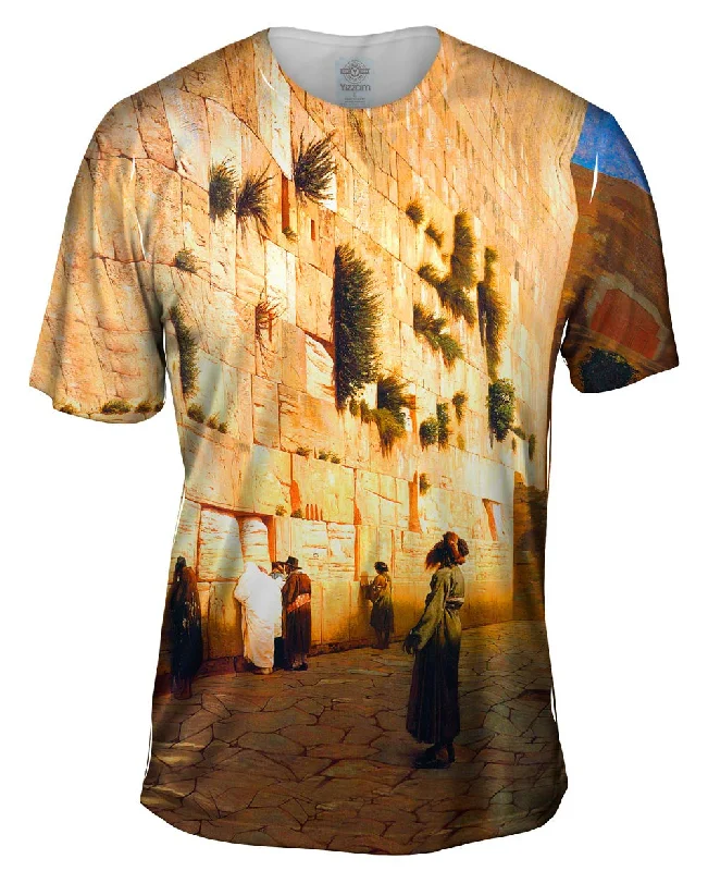 Men's lightweight performance t - shirts for running marathonsJean-Leon Gerome - "Solomons Wall Jerusalem" (1870) Men's lightweight performance t - shirts for running marathonsJean-Leon Gerome - "Solomons Wall Jerusalem" (1870)