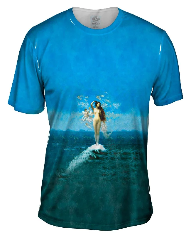 Men's short - sleeve linen t - shirts for summer beach outingsJean-Leon Gerome - "Venus Rising" (1890) Men's short - sleeve linen t - shirts for summer beach outingsJean-Leon Gerome - "Venus Rising" (1890)