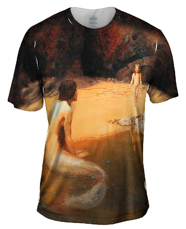 Men's moisture - wicking athletic t - shirts for intense workoutsJohn Collier - "Mermaid And Child Beach"