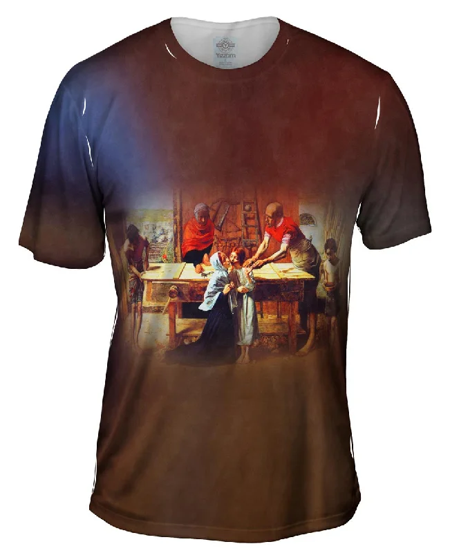 Men's smart - casual checkered t - shirts for semi - formal occasionsJohn Everett Millais - "Christ In The House Of His Parents" (1850) Men's smart - casual checkered t - shirts for semi - formal occasionsJohn Everett Millais - "Christ In The House Of His Parents" (1850)