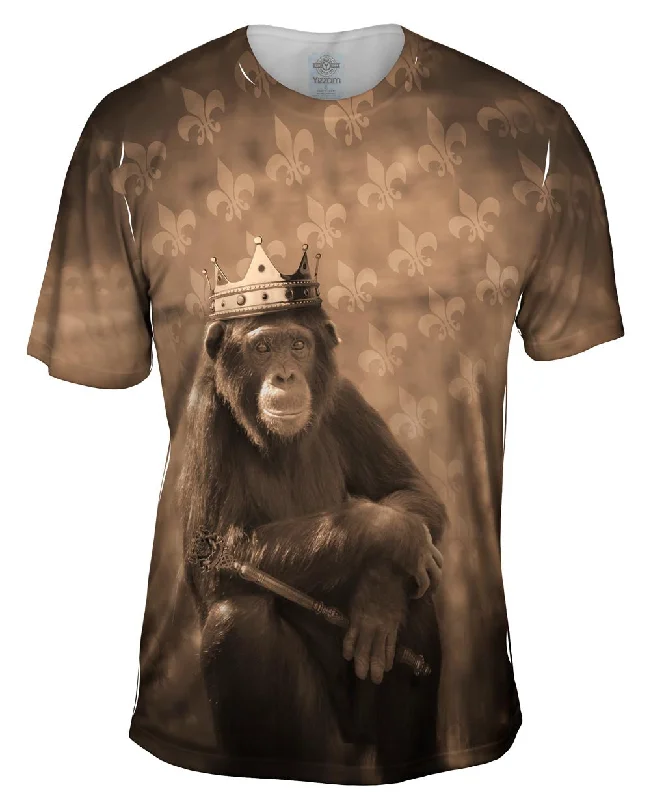 Men's mock - neck t - shirts with a modern and sleek styleJungle King Monkey