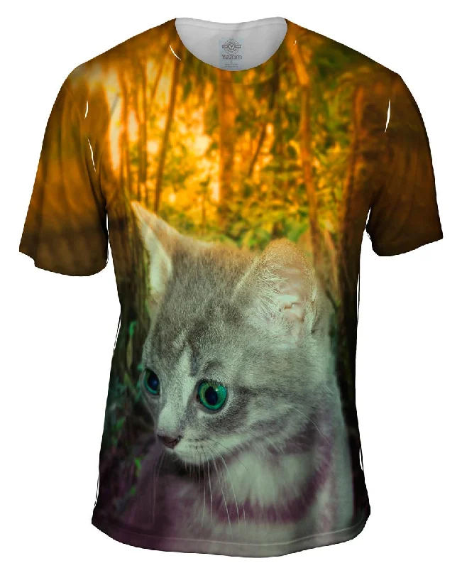 Men's organic cotton crew - neck t - shirts for everyday comfortJungle Kitten