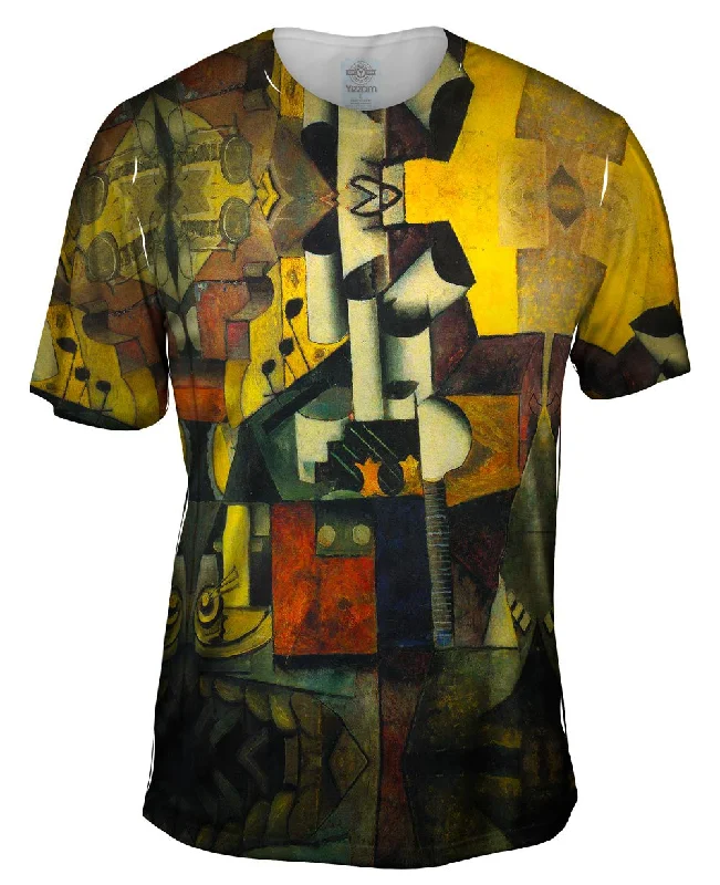 Men's ribbed t - shirts with a textured finish for added styleKazimir Malevich - "Musical Instrument" (1913) Men's ribbed t - shirts with a textured finish for added styleKazimir Malevich - "Musical Instrument" (1913)