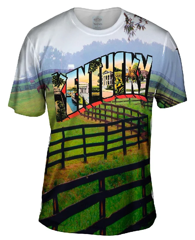 Men's slim - fit graphic t - shirts with vintage rock band printsKentucky 061