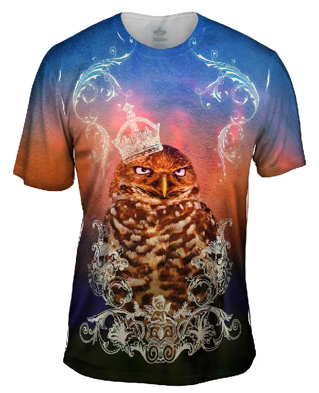 Men's distressed denim - look t - shirts with a rugged appealKing Castle Owl