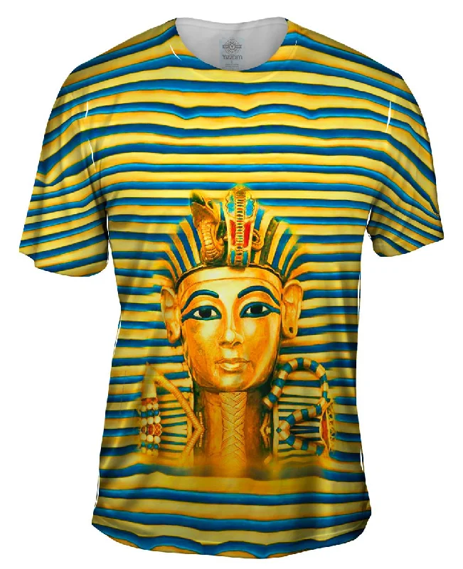 Men's mock - neck t - shirts with a modern and sleek styleKing Tut Stripes