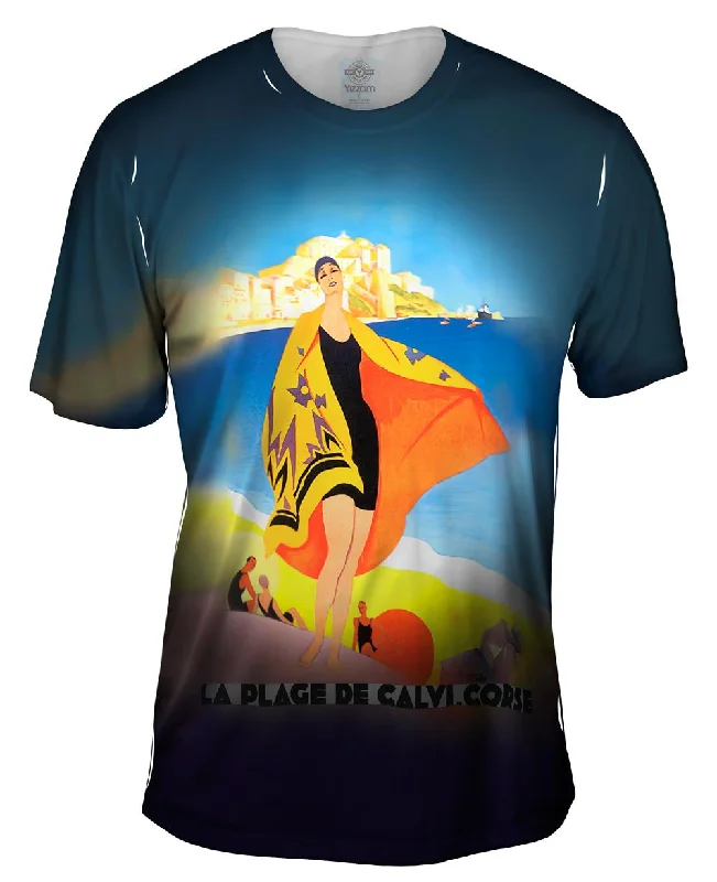 Men's moisture - wicking athletic t - shirts for intense workoutsLa Plage de Calvi.corse 019 Men's moisture - wicking athletic t - shirts for intense workoutsLa Plage de Calvi.corse 019
