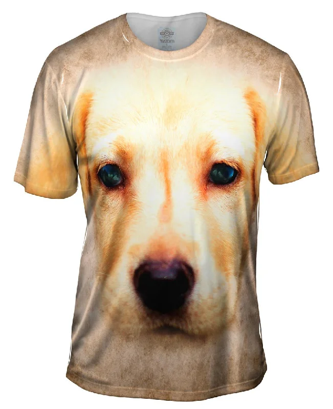 Men's short - sleeve linen t - shirts for summer beach outingsLabrador Puppy Dog Face Men's short - sleeve linen t - shirts for summer beach outingsLabrador Puppy Dog Face