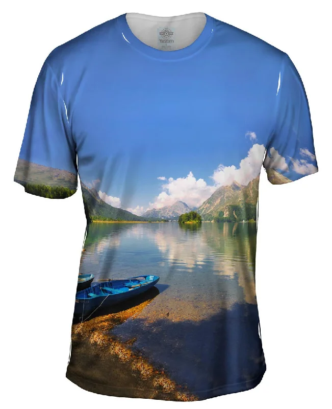 Men's tie - dye t - shirts with a bohemian styleLake Sil Switzerland