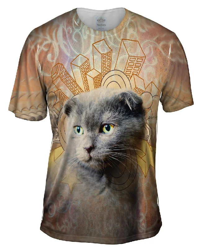 Men's UV - protection t - shirts for outdoor activities in the sunLanka Kitten