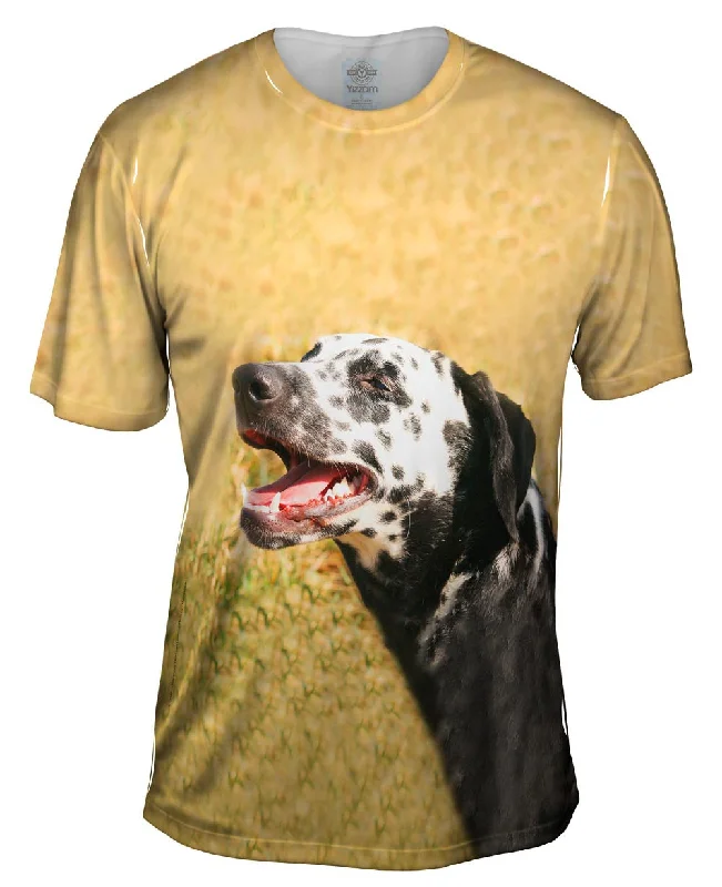 Men's ribbed t - shirts with a textured finish for added styleLaughing Dalmation