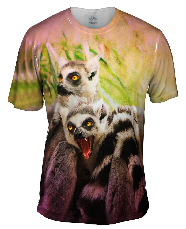 Men's ribbed t - shirts with a textured finish for added styleLemur Scream