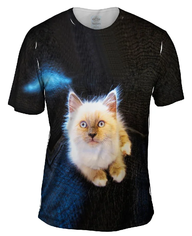 Men's smart - casual checkered t - shirts for semi - formal occasionsLittle Kitty Cat Cat