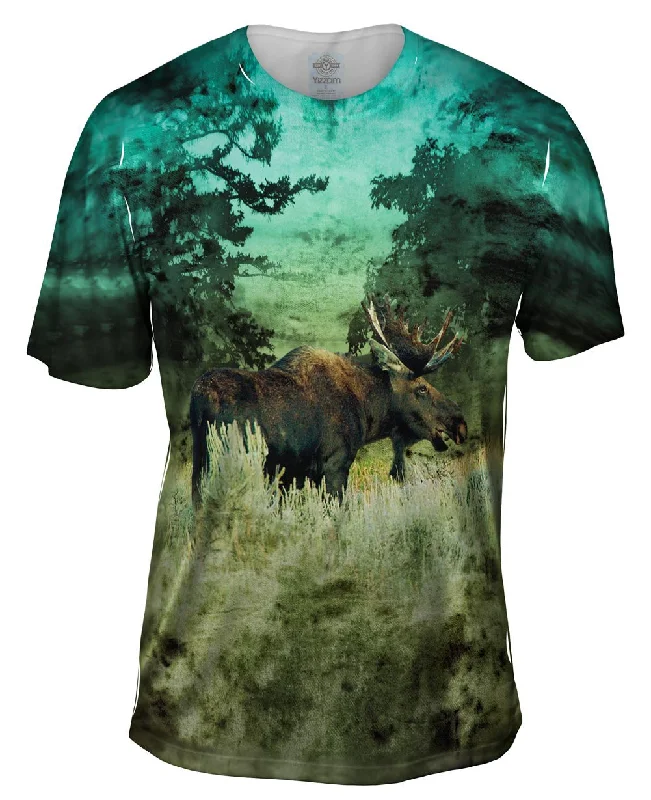 Men's tie - dye t - shirts with a bohemian styleLone Moose
