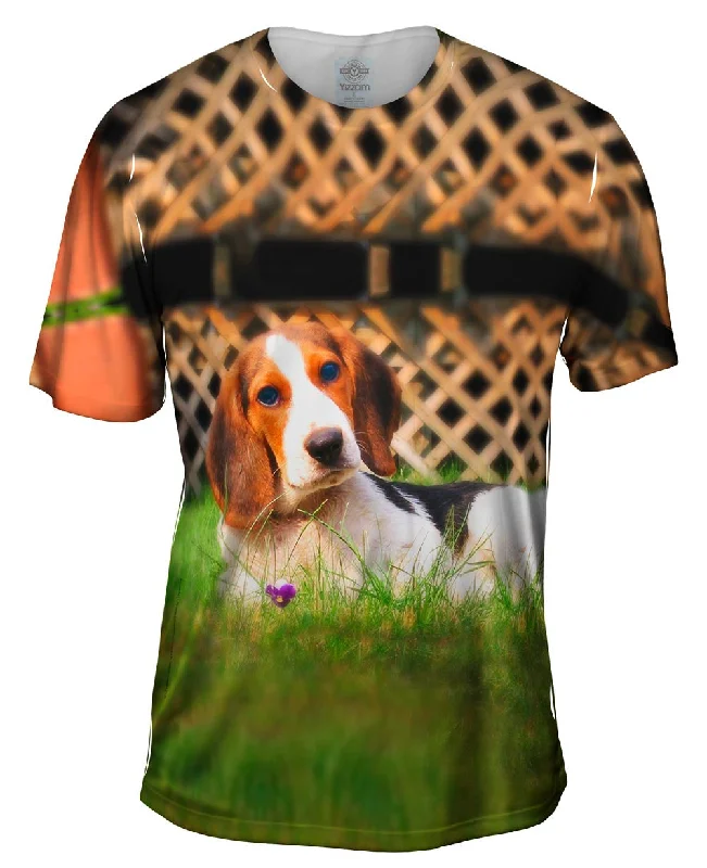 Men's tie - dye t - shirts with a bohemian styleLounging Beagle