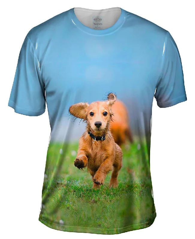 Men's eco - friendly recycled t - shirts for sustainable fashion choicesLove Mud Dachshund