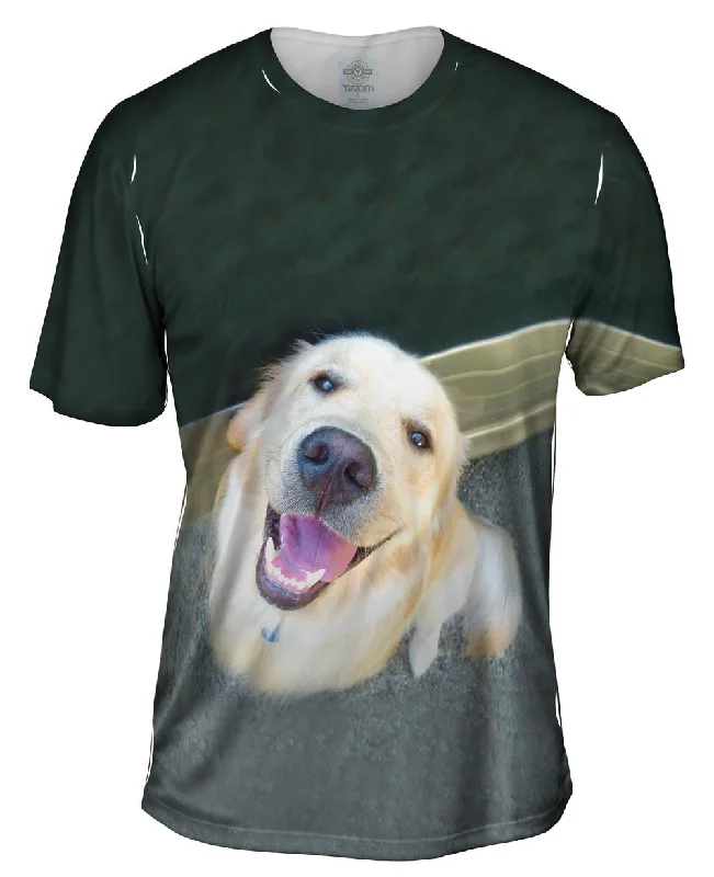 Men's polo t - shirts with a contrast collar for a preppy lookLove The Love Golden Lab Men's polo t - shirts with a contrast collar for a preppy lookLove The Love Golden Lab