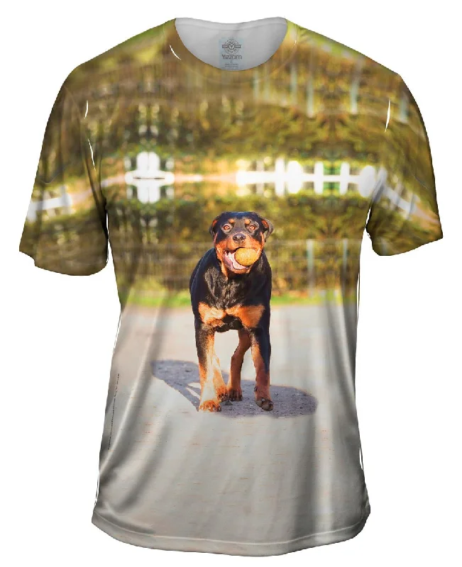 Men's printed Hawaiian t - shirts for tropical vacationsLove To Play Rottweiler