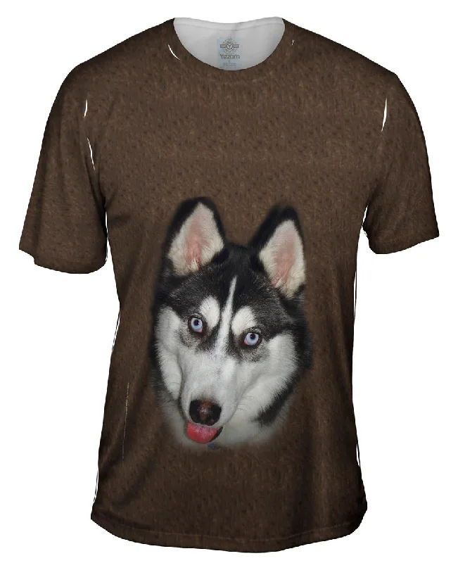 Men's mock - neck t - shirts with a modern and sleek styleLove You Husky