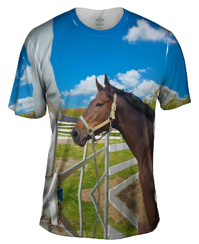 Men's smart - casual checkered t - shirts for semi - formal occasionsLovely Horse
