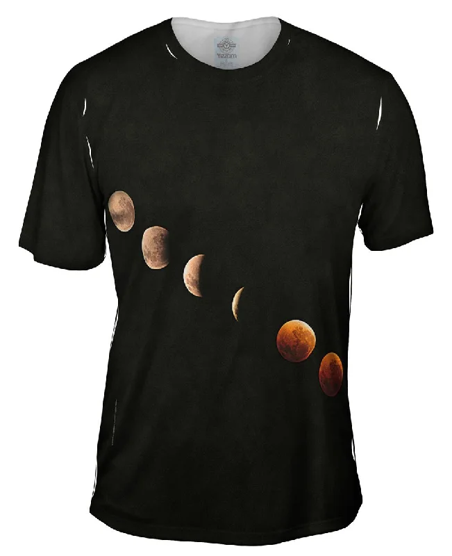 Men's mock - neck t - shirts with a modern and sleek styleLunar Eclipse Space