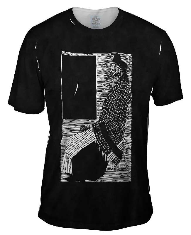 Men's eco - friendly recycled t - shirts for sustainable fashion choicesM.C.Escher - "Seated Old Woman" (1920) Men's eco - friendly recycled t - shirts for sustainable fashion choicesM.C.Escher - "Seated Old Woman" (1920)