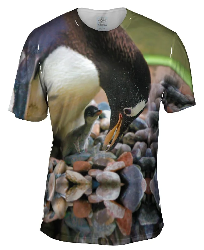Men's organic cotton crew - neck t - shirts for everyday comfortMama Penguin Shelter Men's organic cotton crew - neck t - shirts for everyday comfortMama Penguin Shelter