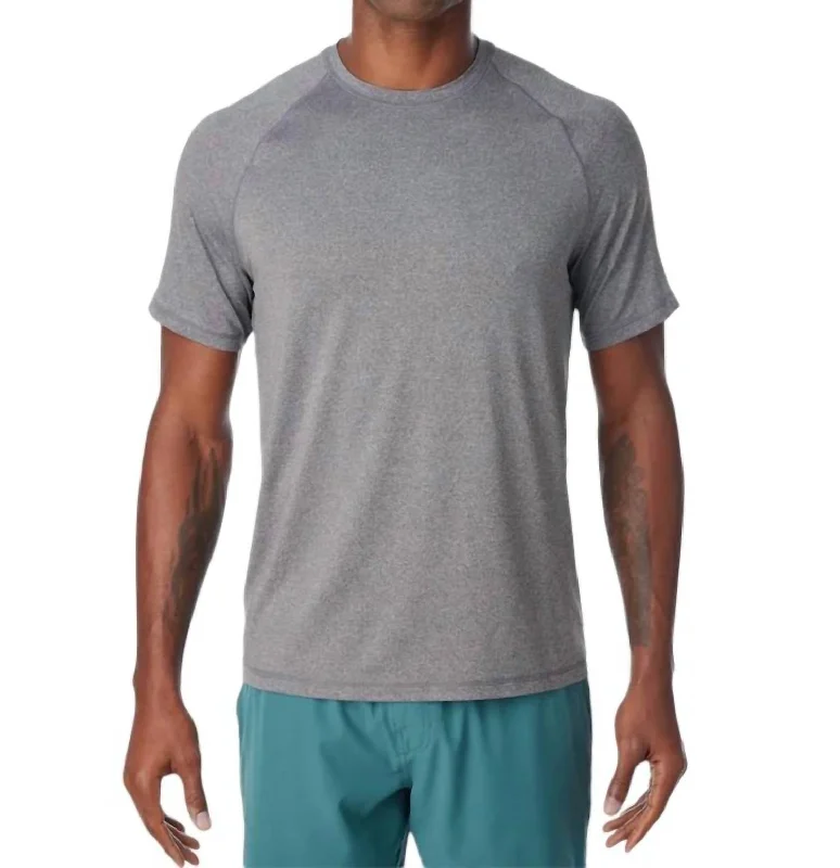 Men's button - front t - shirts with a unique artistic printMen's Breezeknit Performance Tee In Grey