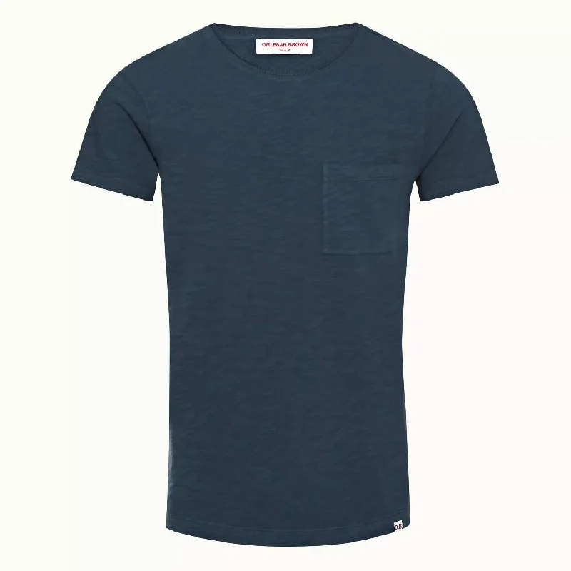 Men's short - sleeve linen t - shirts for summer beach outingsMen's Classic Garment Dye Tee In Nocturnal Navy