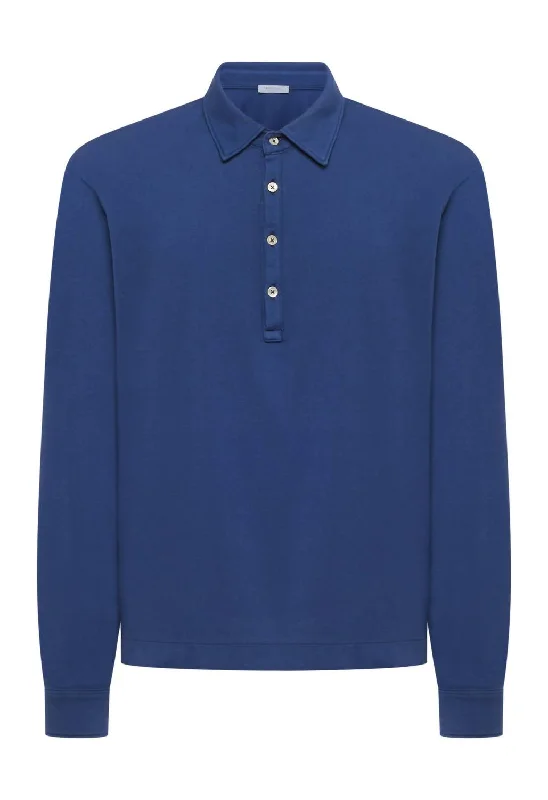 Men's organic cotton crew - neck t - shirts for everyday comfortMen's Maglia Jersey Polo In Blue