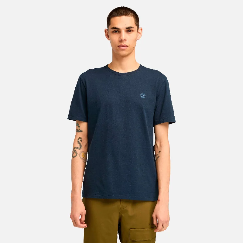 Men's short - sleeve linen t - shirts for summer beach outingsMen's Oyster River US Chest Logo Short Sleeve T-Shirt