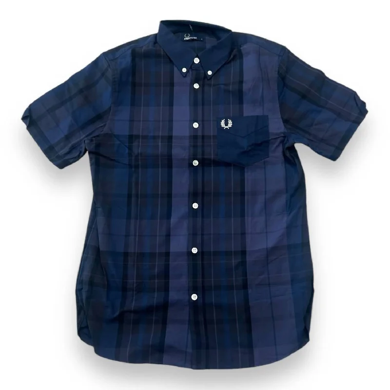 Men's organic cotton crew - neck t - shirts for everyday comfortMen's Tonal Tartan Shirt In Evening Blue