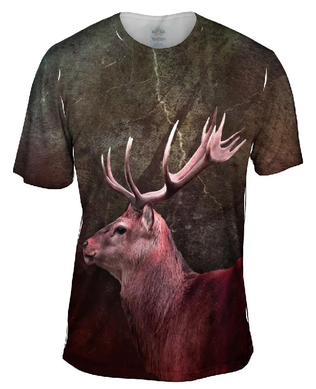 Men's mock - neck t - shirts with a modern and sleek styleMetal Deer