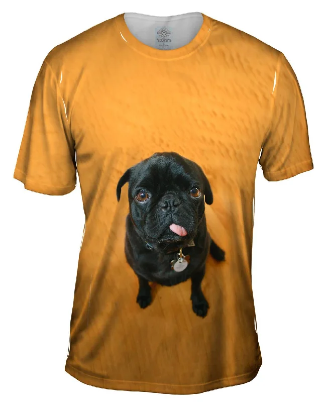 Men's eco - friendly recycled t - shirts for sustainable fashion choicesMini Pug